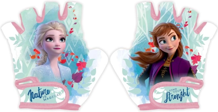 Bērnu velosipēda cimdi Frozen rozā