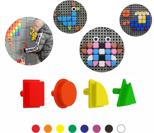 Masterkidz ģeometriskie kniedīši STEM tāfelēm, 8 krāsas, 256 gab.