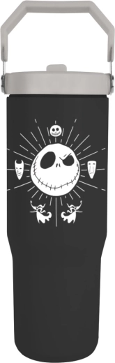 Travel thermal mug with handle THE NIGHTMARE BEFORE CHRISTMAS, black