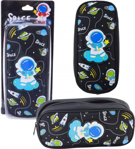 Penālis Space ar kosmonautu, divas kabatas, melns