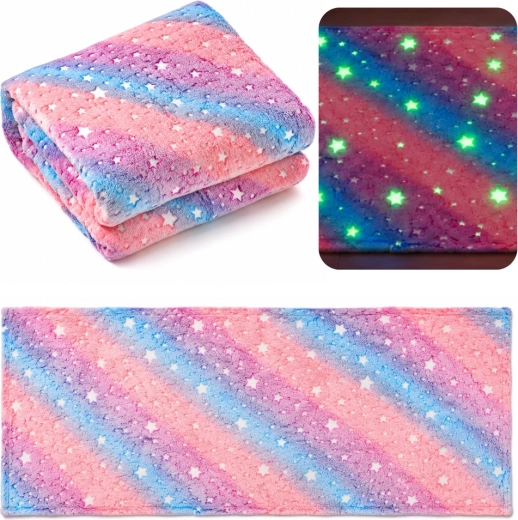 Pastel Children's Rug That Glows in the Dark with Stars 160 × 80 cm