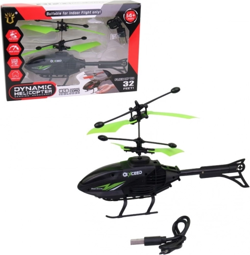 Plastmasas helikopters 18,5 × 4 × 11,5 cm ar baterijām