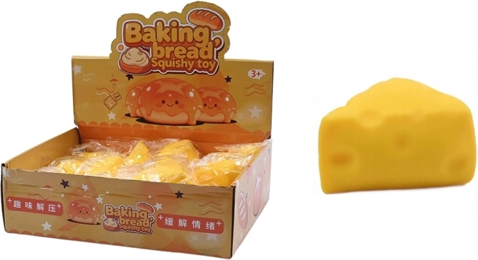 Anti-stress cheese-shaped squeeze toy - 1 piece