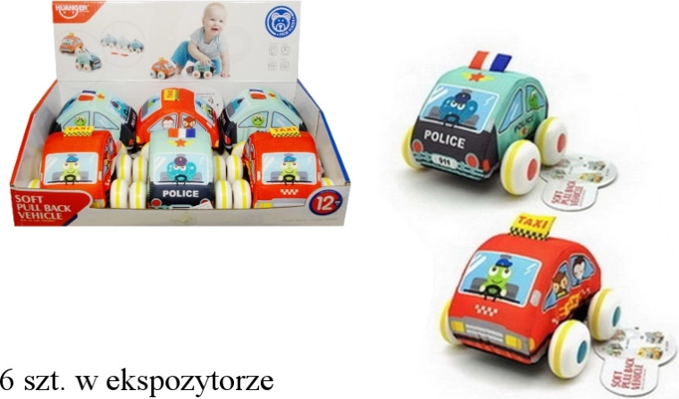 Mīksta auduma mašīnīte ar atvilkšanas (pull-back) piedziņu - 1 gab.