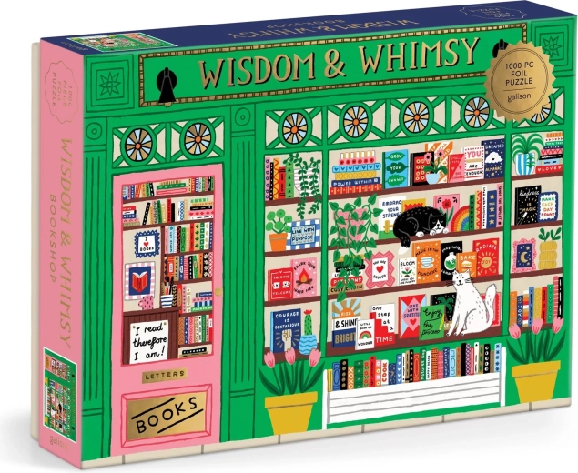 Metallic Puzzle Bookstore Wisdom & Whimsy 1000 Pieces GALISON