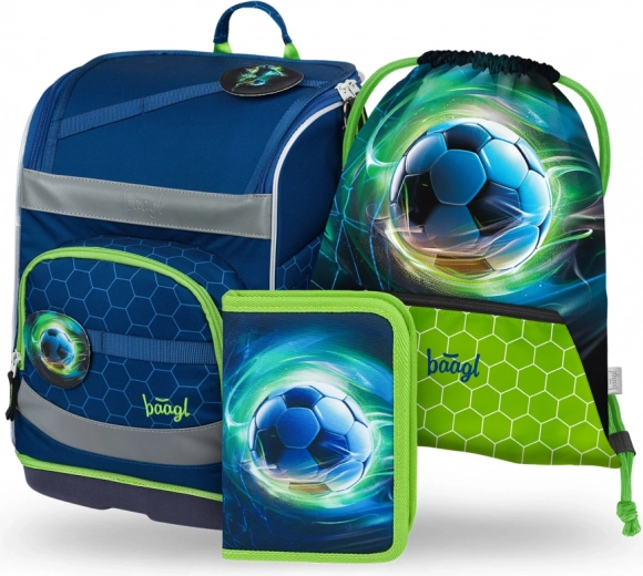Skolas komplekts Baagl Zippy Plus ar futbola bumbas motīvu
