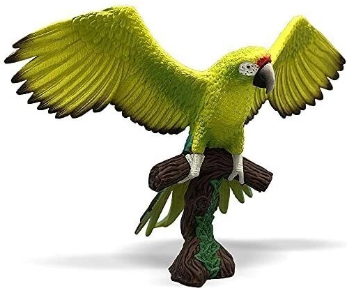 Bullyland large green parrot – hand-painted figurine