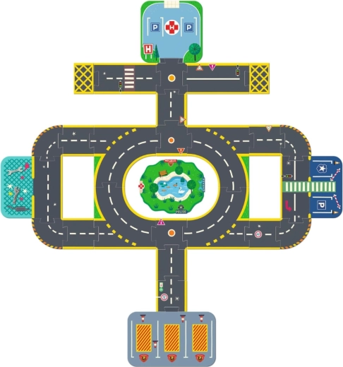 Large roundabout and helipad