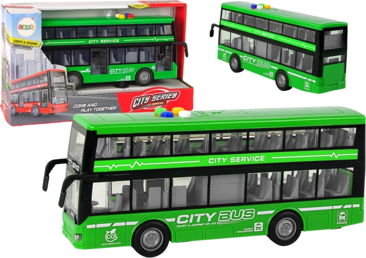 Double-decker bus with lights and sounds 1:16 – Green