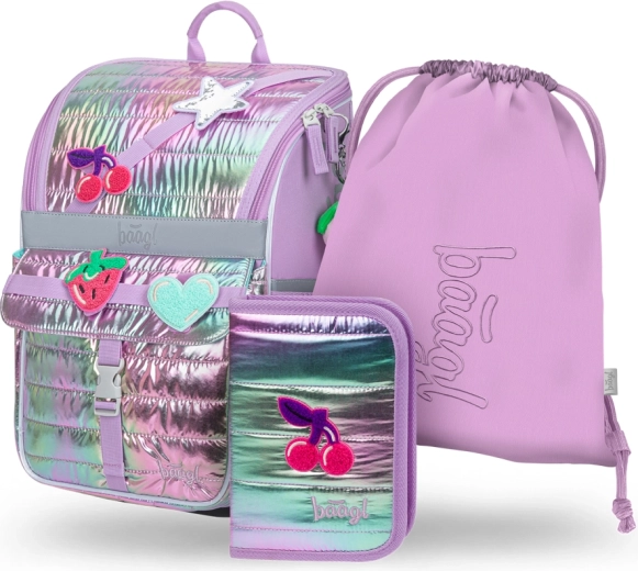 Skolas komplekts BAAGL Zippy Lavender – skolas soma, penālis un maisiņš sporta apģērbam