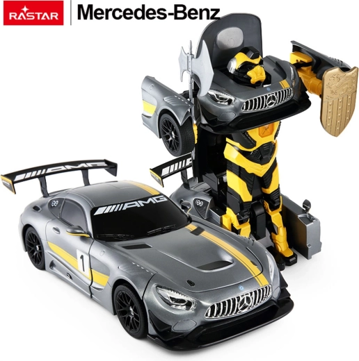 Rastar RC auto un robots 2v1 Mercedes‑AMG GT3 1:14 pelēks