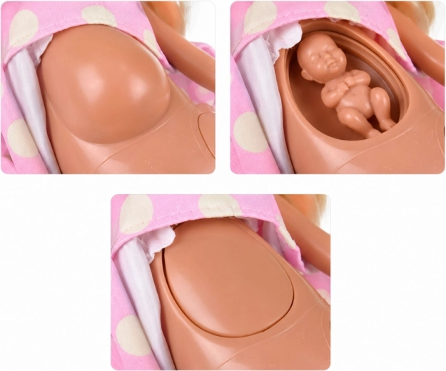 Mammītes rotējošais vēderiņš ar mazuli iekšā