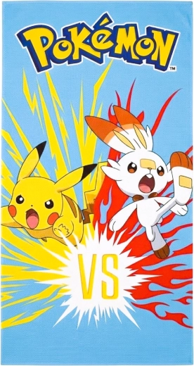 Ātri žūstošs Pokémon Pikachu un Scorbunny dvielis