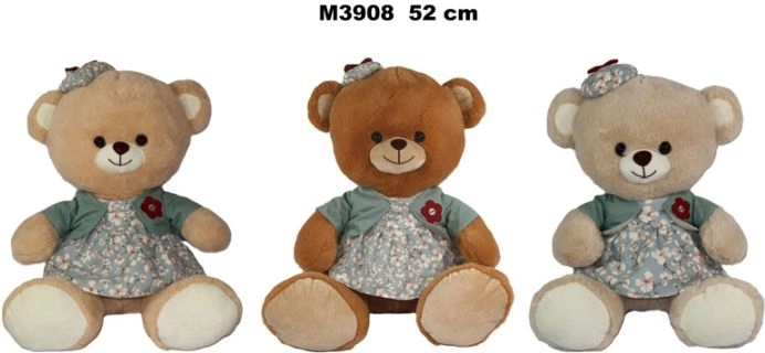 Plīša lācis kleitiņā 52 cm – 1 gab.