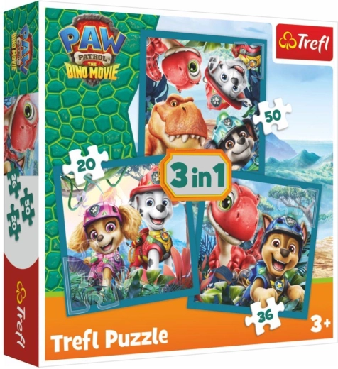 Puzzle 3 in 1 Paw Patrol Dino Movie Dinosaur Island
