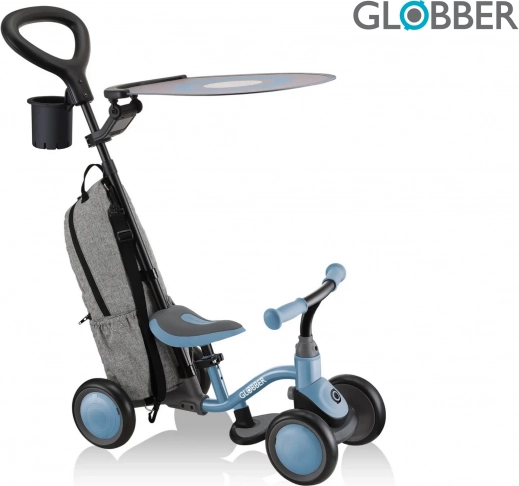 Globber 3-in-1 Deluxe Learning Bike – pelnu zilā krāsā (ash blue)