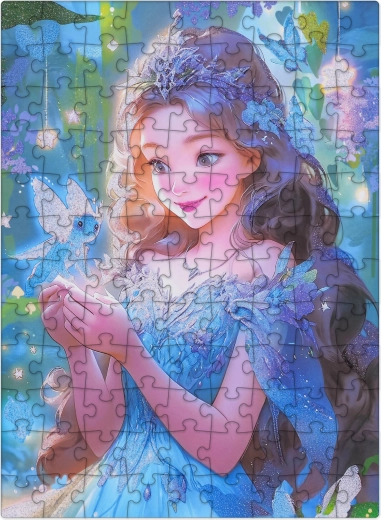 Blue Fairy Glitter Puzzle, 100 Pieces