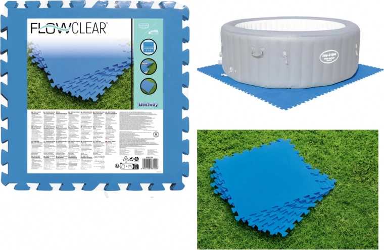 Aizsargājoši putu paliktņi zem baseina 50 × 50 cm – 9 gab., BESTWAY Flowclear
