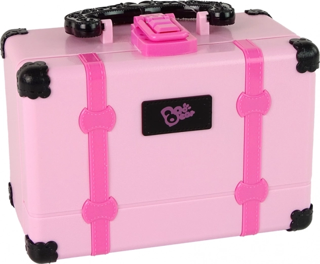 Viss pārskatāmi rozā koferītī ar spogulīti