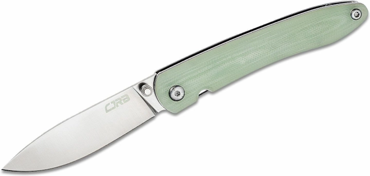 CJRB Ria pocket knife 7.5 cm, sand polish, transparent green, G10