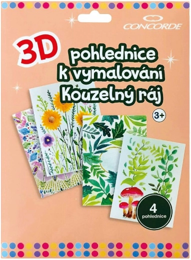 3D krāsojamas pastkartes Burvju paradīze CONCORDE
