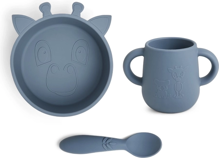 NuuRoo Ebba Silicone Dining Set Bering Sea