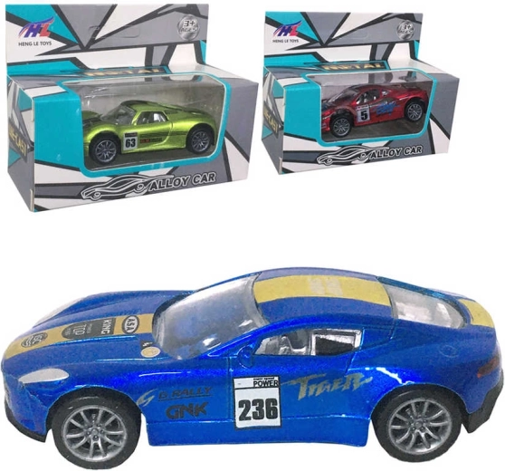 Metal sports racing car with pull-back action 8 cm - 1 piece
