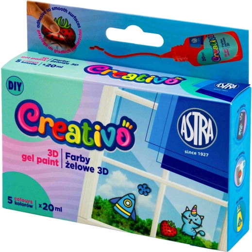 Astra Creativo krāsas gēla uzlīmēm 5×20 ml