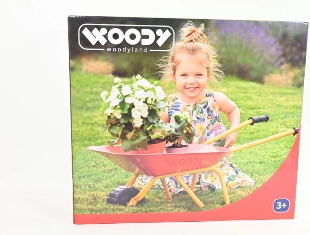 Woody children's red metal garden wheelbarrow 77 cm