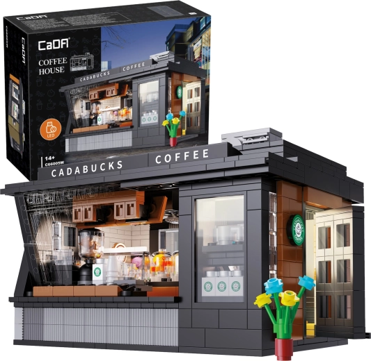 CaDA modernās kafejnīcas klucīši Cadabucks Coffee House, 768 detaļas, LED apgaismojums