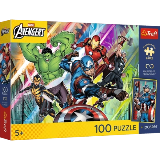 100 pieces and a dynamic Marvel Avengers theme