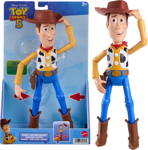 Woody figūriņa no Disney Toy Story 5 ar cepures noņemšanas funkciju, 31 cm
