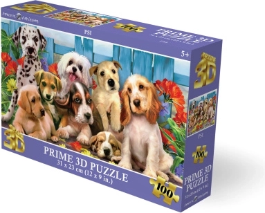 3D kucēnu puzle 100 detaļas 31 × 23 cm