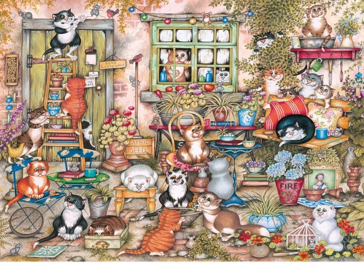 Gibsons puzzle Cats in the Yard 1000 pieces