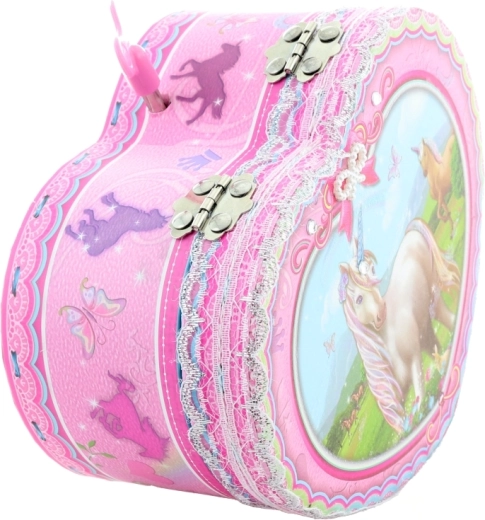 Romantic heart-shaped design with unicorns
