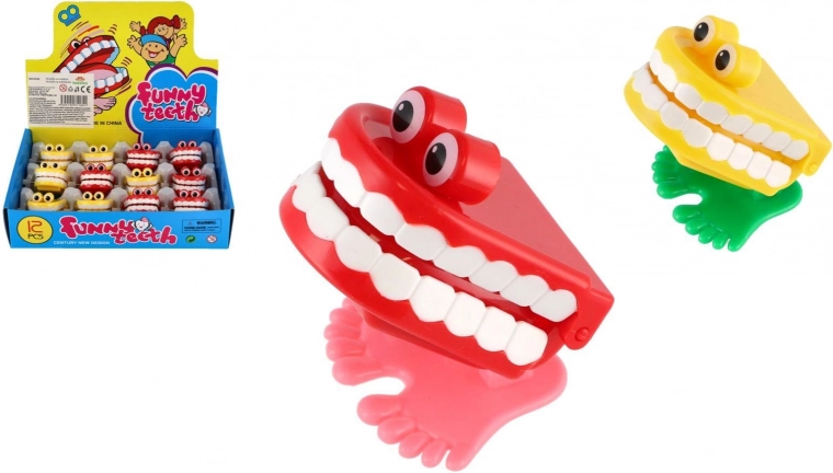 Wind-up Jumping Teeth 5 cm, various colors