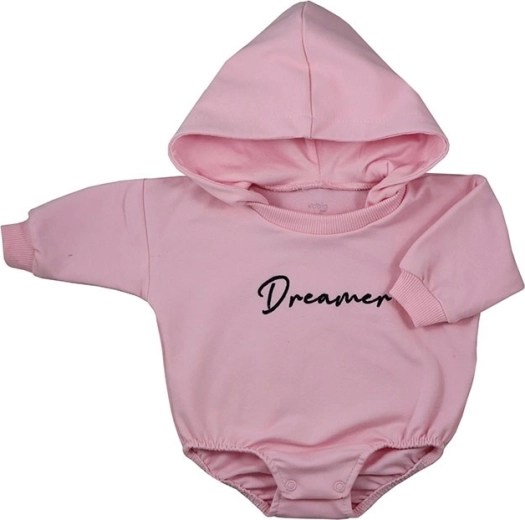Baby baggy bodysuit with hood Koala Dreamer – pink
