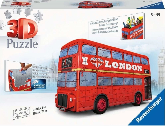 Ravensburger 3D puzle Londonas autobuss Doubledecker 216 detaļas