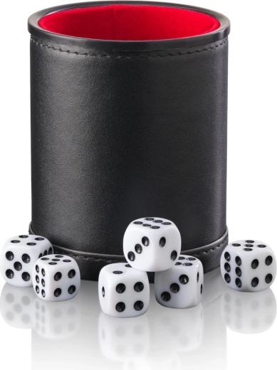 Dice – game set with a cup and 6 dice