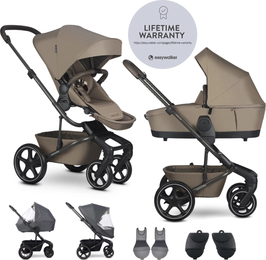 Easywalker XL komplekts – Harvey NXT kombinētie ratiņi ar piederumiem – Mocha Brown
