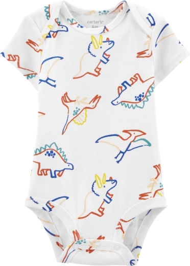CARTER'S zēnu bodijs ar īsām piedurknēm ivory dino – NB/izm. 56