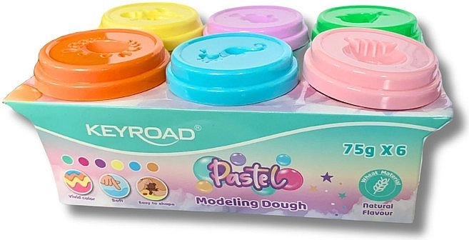 Modelēšanas masa Keyroad, 6 pasteļkrāsas, 450 g