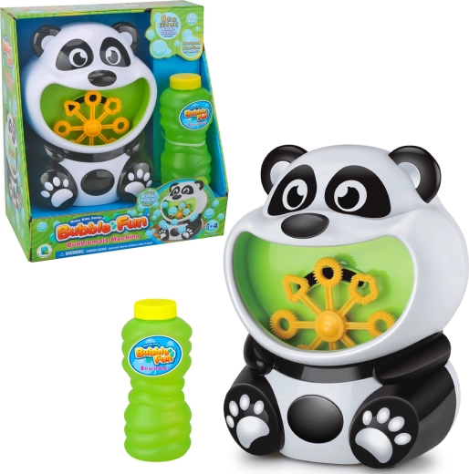 Bubble Fun lielais automātiskais burbuļu aparāts Panda ar uzpildi 236 ml