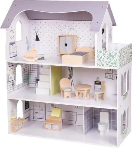 Koka leļļu namiņš Rose Montessori Baby Mix