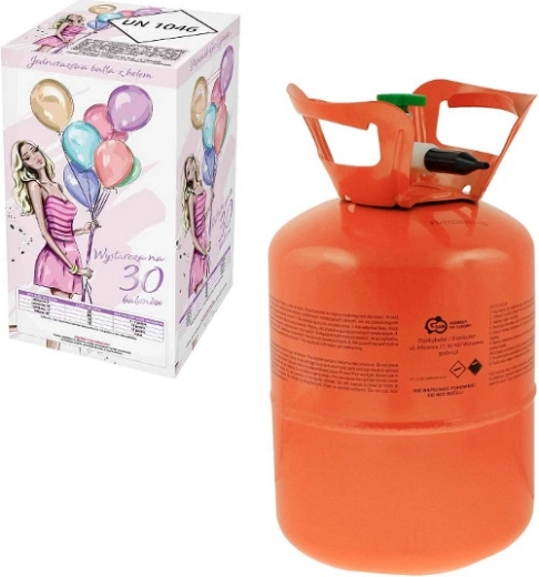 Disposable helium cylinder for 30 balloons (9")