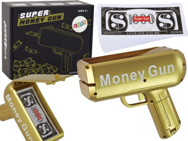 Zelta naudas pistole MONEY GUN – šauj banknotes