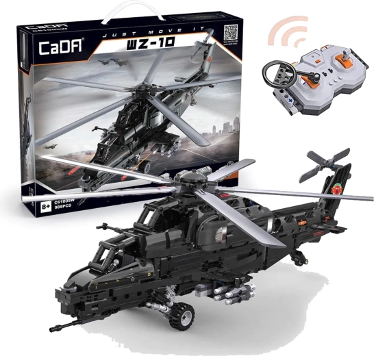 CaDA RC būvkomplekts uzbrukuma helikopters WZ-10, 989 detaļas