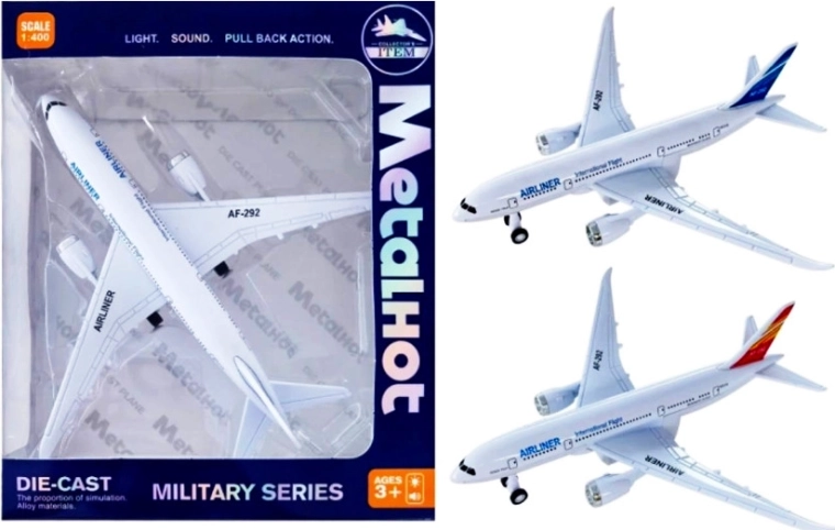 Children’s pull-back passenger airplane with light and sound