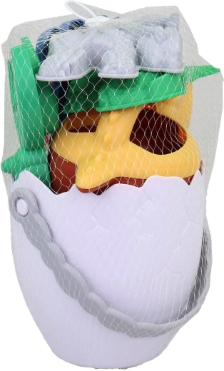Dinosaur sand set with egg-shaped bucket and tools - 1 set