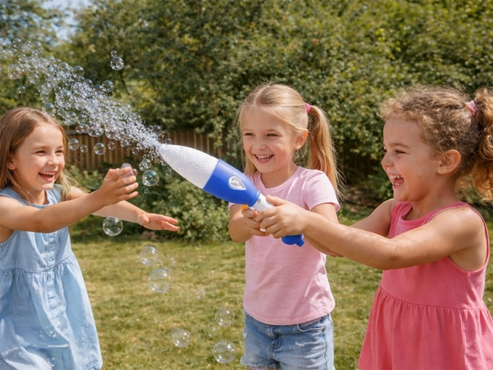 Drawing with bubbles without blowing